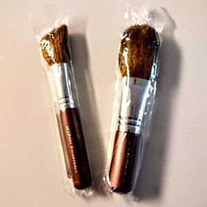 BARE ESCENTUALS ~ Set of 2 ~ 5" Rose Gold Makeup Brushes ~ Tapered/Angled ~ NEW!